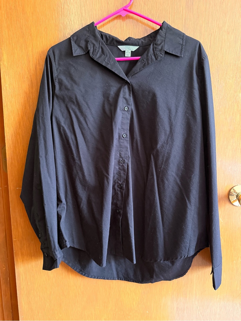 XL Time and Tru Classic Black Button Down